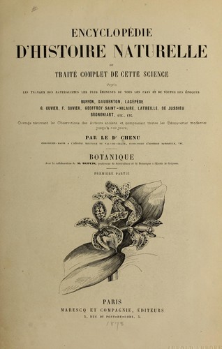 Cover for Encyclope die d'histoire naturelle, ou, Traite  complet de cette science