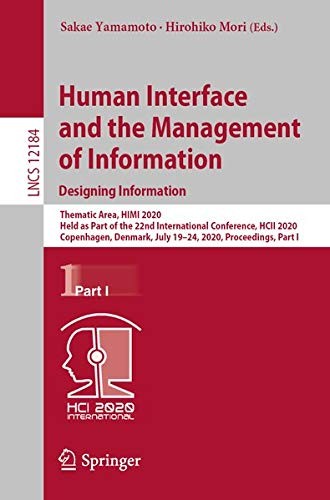 Cover for Human Interface and the Management of Information. Designing Information