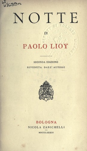 Cover for Notte