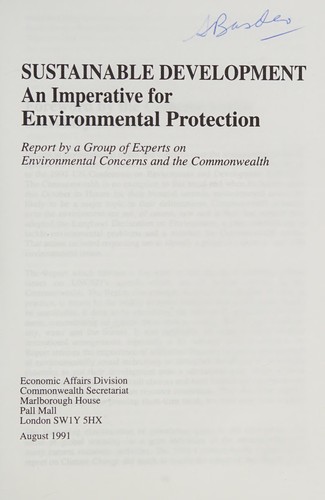 Cover for Sustainable development