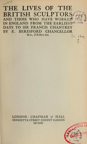 Cover for The lives of the British sculptors