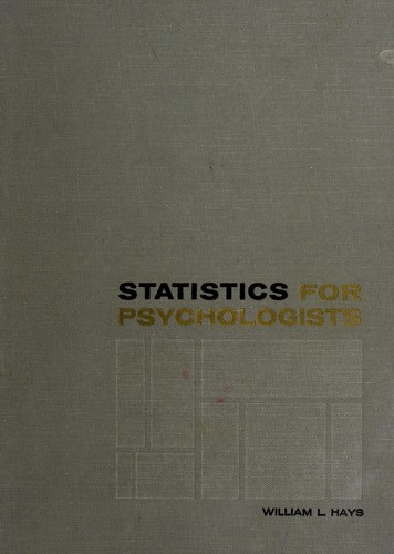 Cover for Statistics for psychologists.