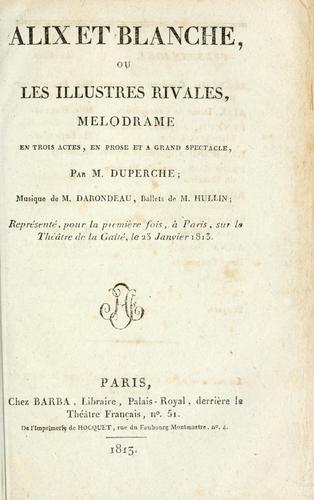 Cover for Alix et Blanche