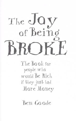 Cover for Joy of being broke