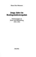 Cover for Junge Jahre im Reichspräsidentenpalais