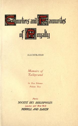 Cover for Memoirs of Talleyra