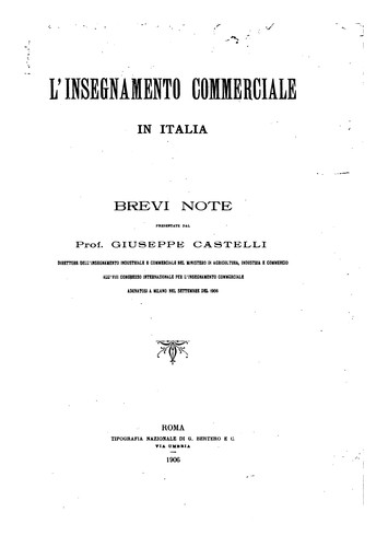 Cover for L' insegnamento commerciale in Italia.