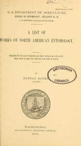 Cover for A list of works on North American entomology