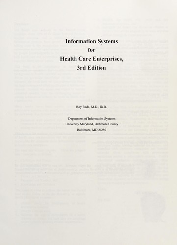 Cover for Information systems for health care enterprises