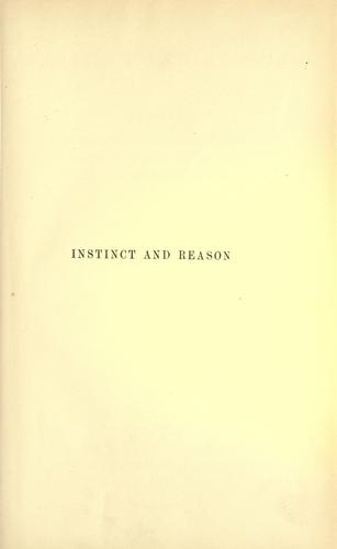 Cover for Instinct and reason