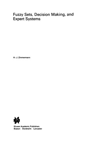 Cover for Fuzzy Sets, Decision Making, and Expert Systems
