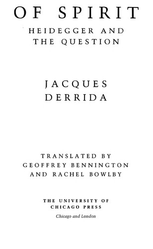 Cover for Of spirit