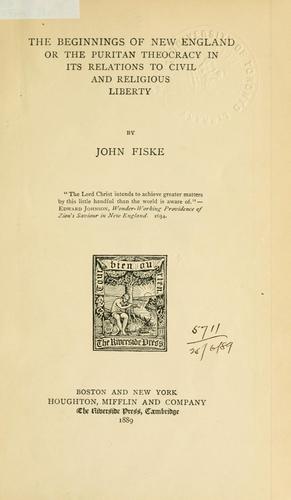 Cover for beginnings of New England