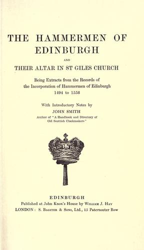 Cover for The Hammermen of Edinburgh and their altar in St. Giles Church