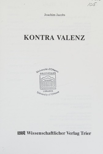 Cover for Kontra Valenz