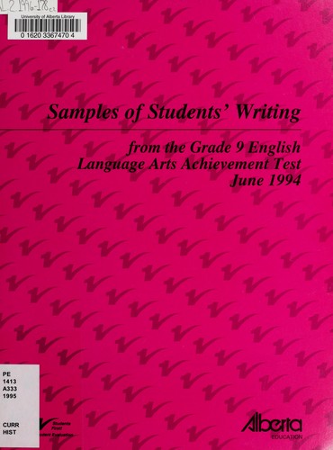 Cover for Samples of students' writing from the grade 9 English language arts achievement test, June 1994