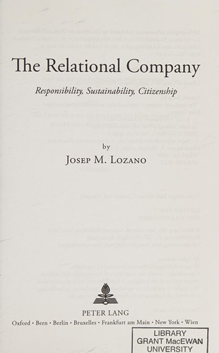 Cover for The relational company