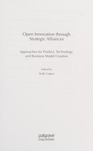 Cover for Open innovation through strategic alliances