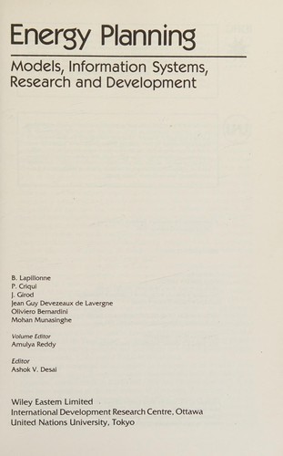 Cover for Energy planning
