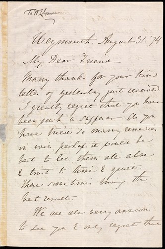Cover for [Letter] to W.L. Garrison, My Dear Friend