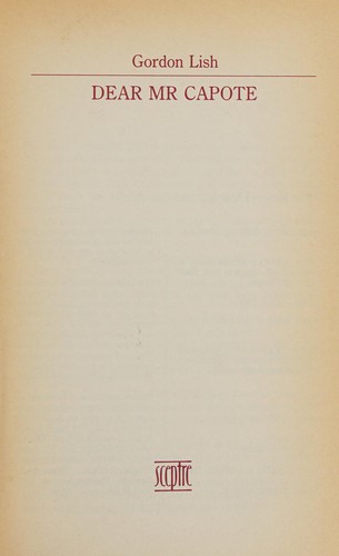 Cover for Dear Mr. Capote