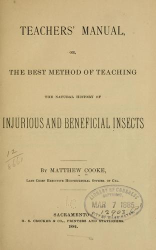Cover for Teachers' manual