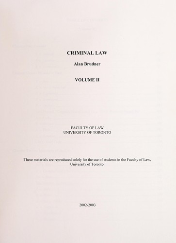 Cover for Criminal law
