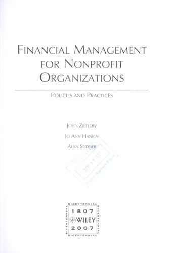 Cover for Financial management for nonprofit organizations