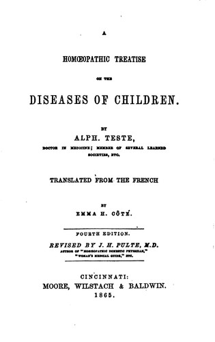 Cover for A Homoeopathic Treatise on the Diseases of Children