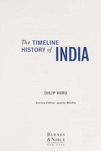 Cover for The timeline history of India