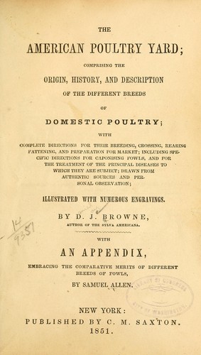Cover for The American poultry yard