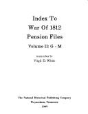 Cover for Index to War of 1812 pension files