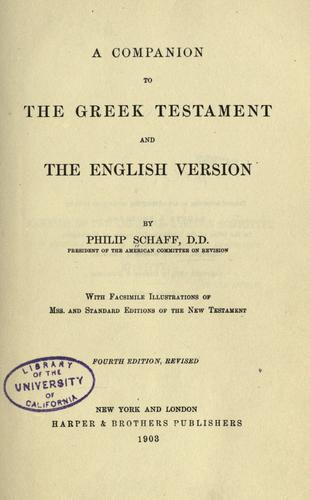 Cover for A companion to the Greek testament and the English version.