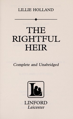 Cover for The rightful heir