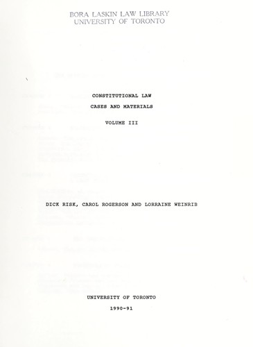 Cover for Constitutional law