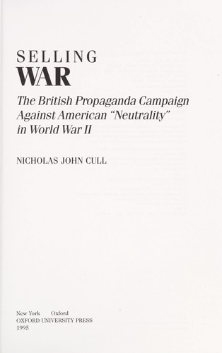 Cover for Selling war