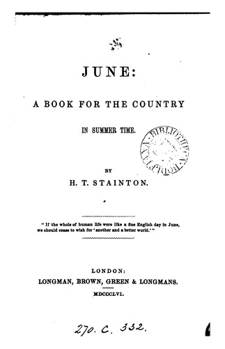 Cover for June: a book for the country in summer time