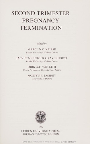 Cover for Second trimester pregnancy termination