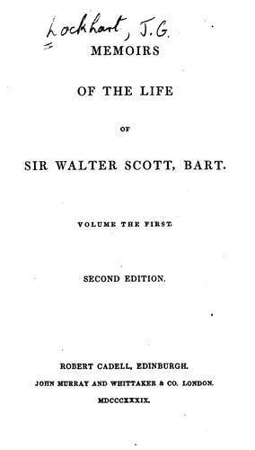 Cover for Memoirs of the Life of Sir Walter Scott, Bart..