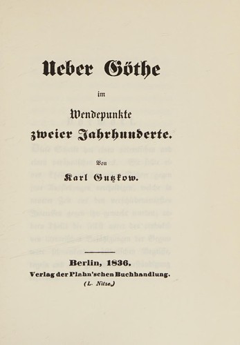 Cover for Über Göthe im Wendepunkt zweier Jahrhunderte