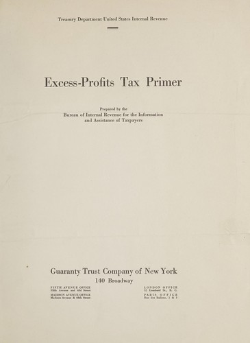 Cover for Excess-profits tax primer