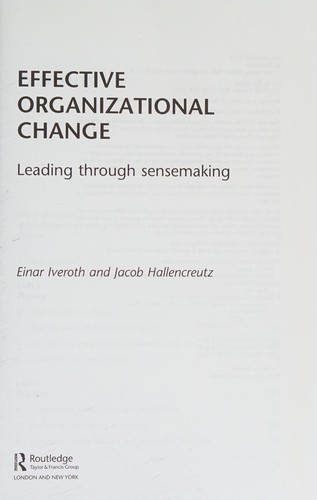 Cover for Effective organizational change