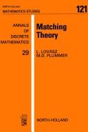 Cover for Matching Theory (Mathematics Studies)