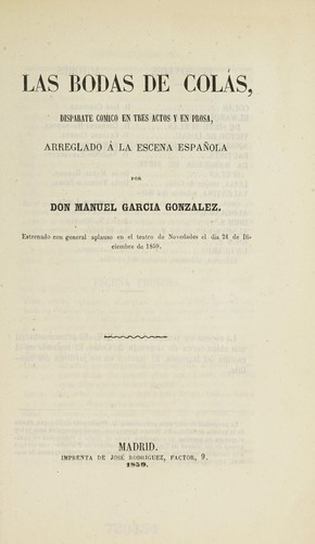 Cover for Las bodas de Colás