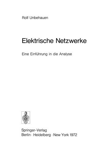 Cover for Elektrische Netzwerke
