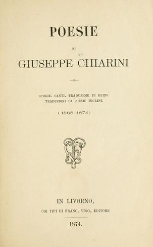 Cover for Poesie