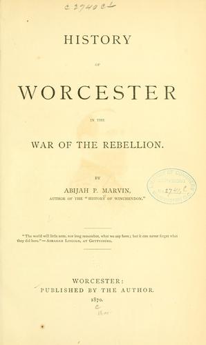 Cover for History of Worcester in the War of the Rebellion.