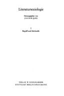Cover for Literatursoziologie