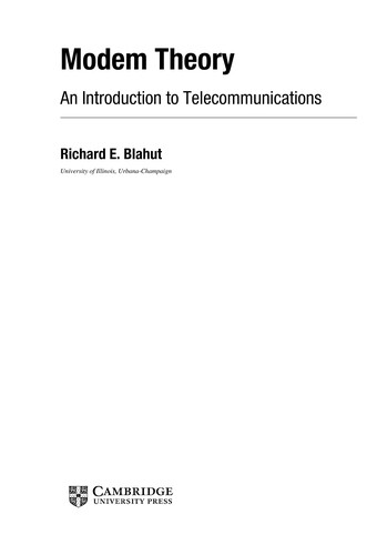 Cover for Modem theory