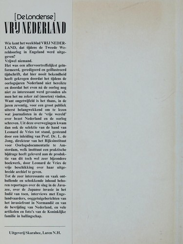 Cover for (De Londense) Vrij Nederland.